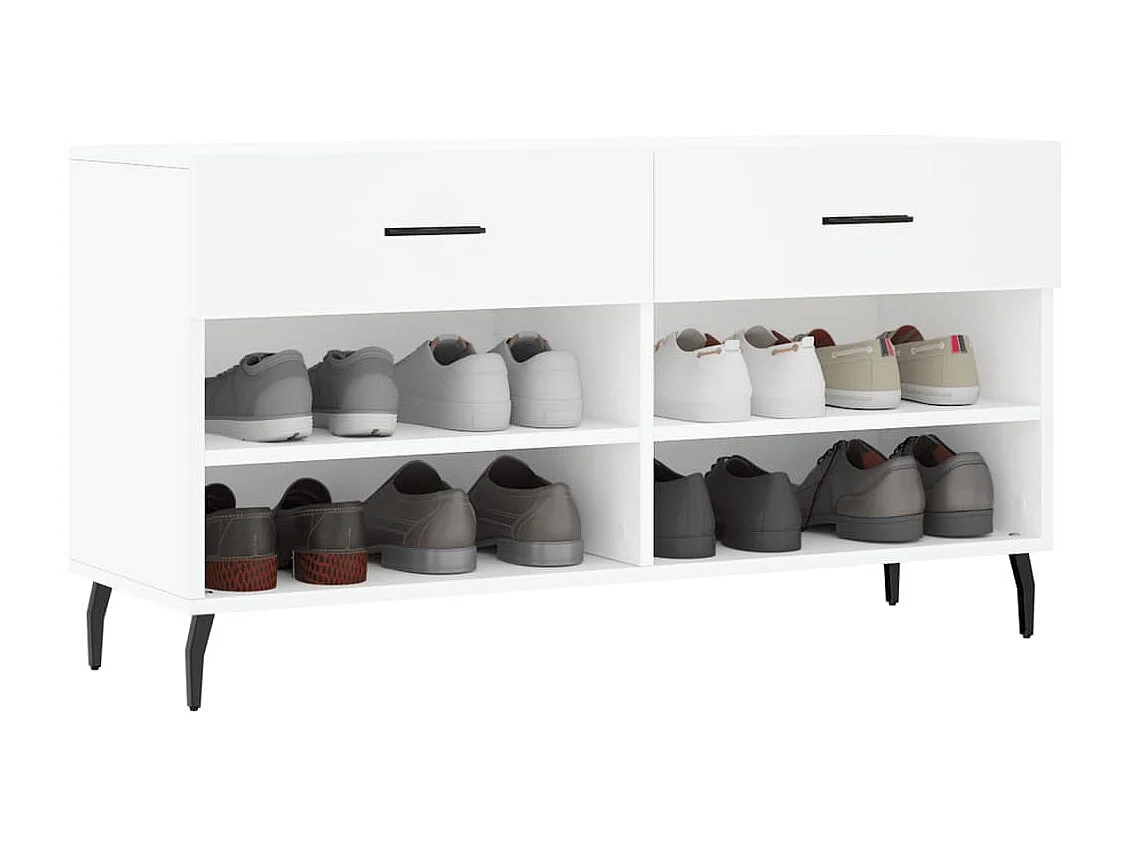 Banco zapatero blanco 102x35x55 cm madera de ingeniería