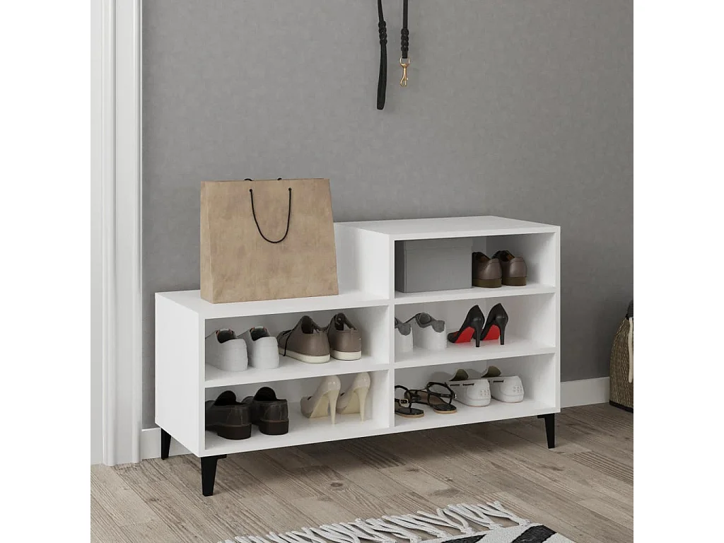 Armoire à chaussures Blanc 102x36x60 cm Bois d'ingénierie