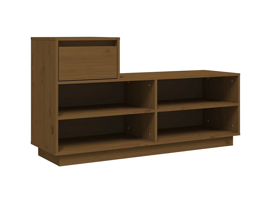 Armoire à chaussures Marron miel 110x34x61cm Bois de pin massif
