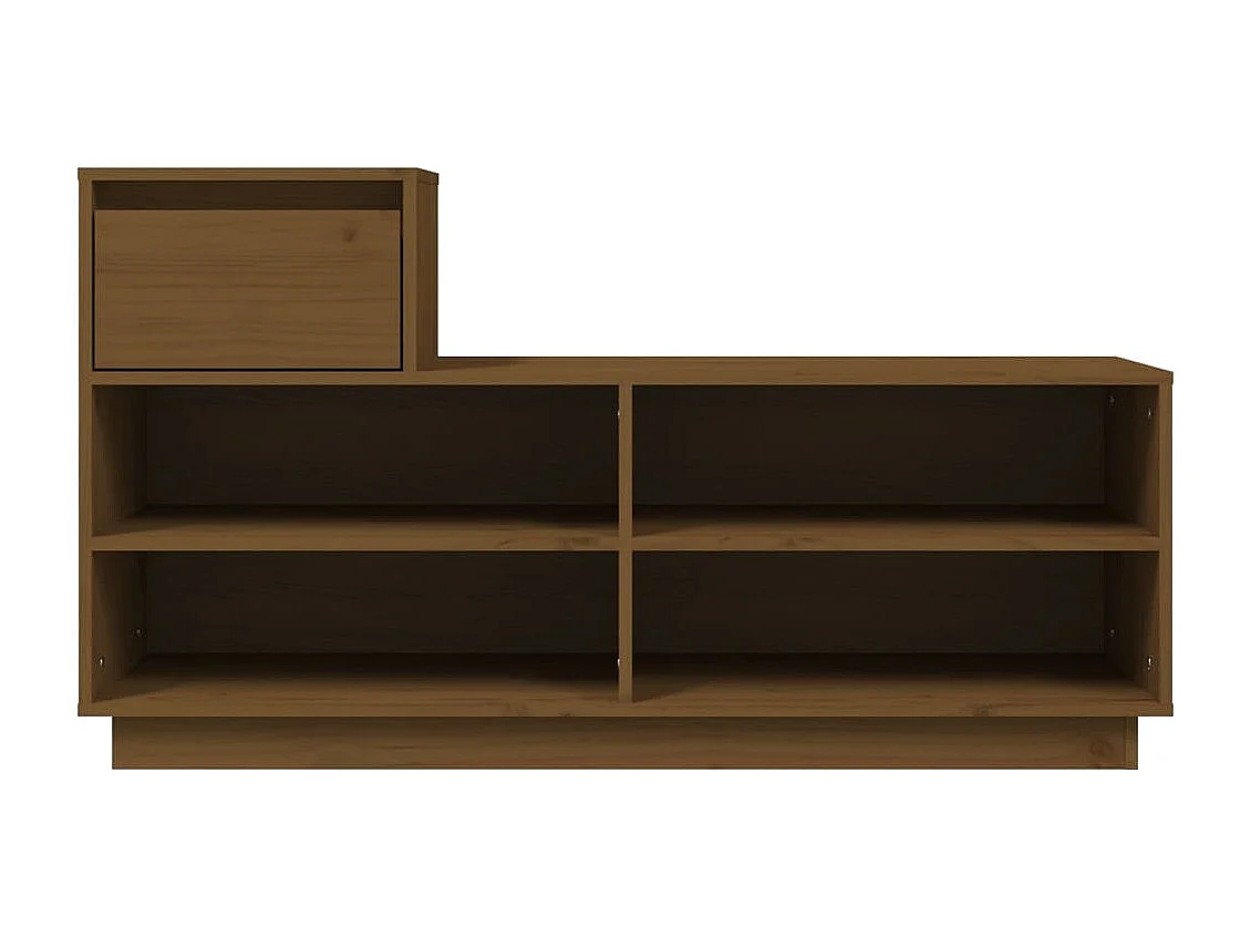 Zapatero marrón miel 110x34x61cm Madera maciza de pino
