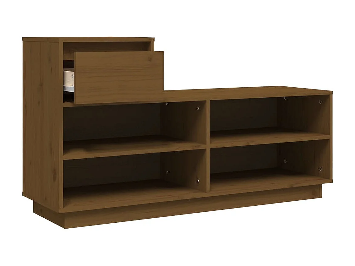Zapatero marrón miel 110x34x61cm Madera maciza de pino