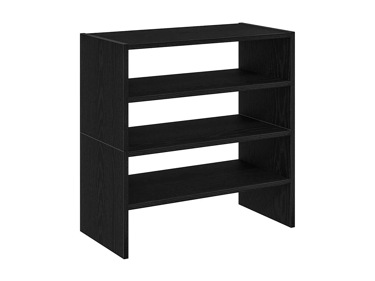 Étagères à chaussures, 2 pièces, empilables, chêne noir