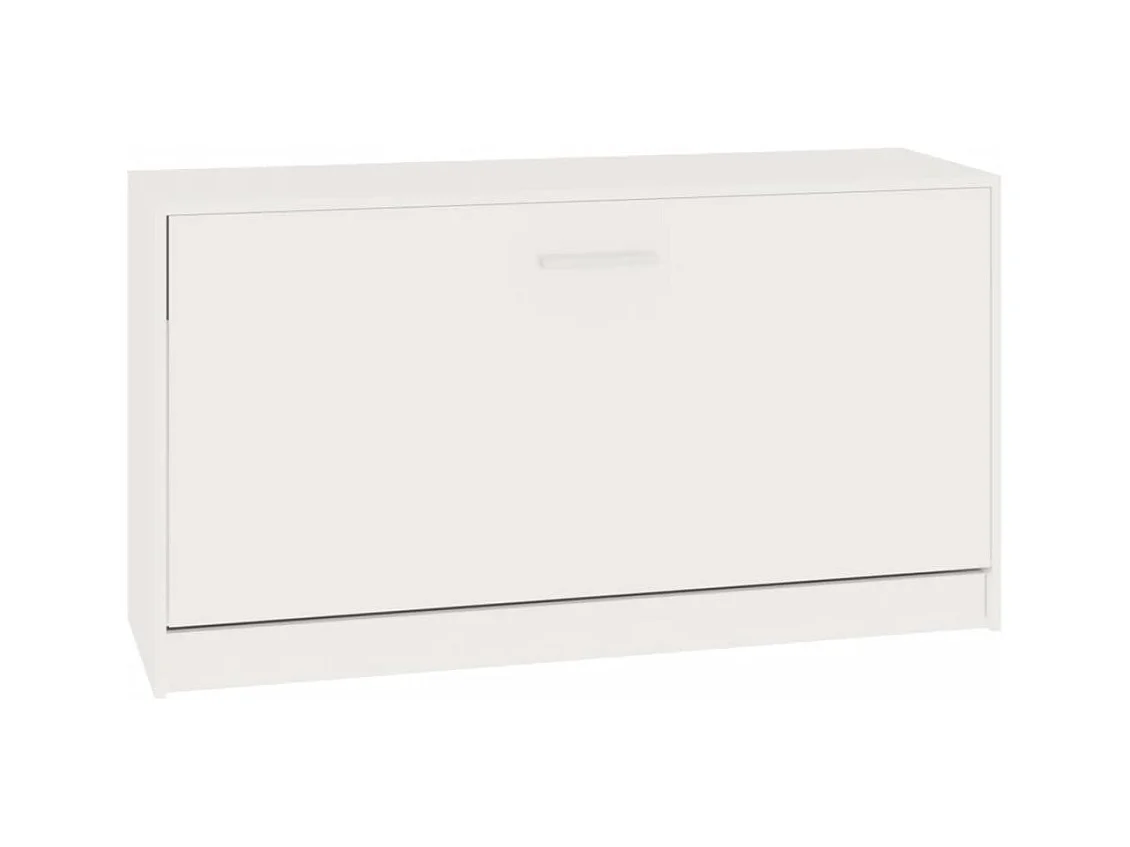 Banc à chaussures Blanc brillant 80x24x45 cm Bois d'ingénierie