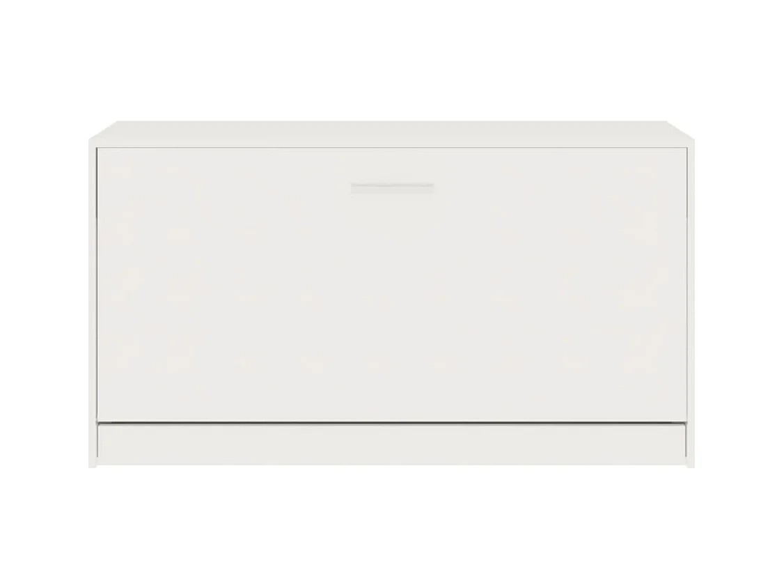 Banc à chaussures Blanc brillant 80x24x45 cm Bois d'ingénierie