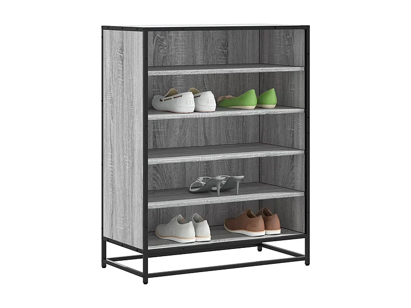 Meuble à chaussures sonoma gris bois d'ingénierie et métal