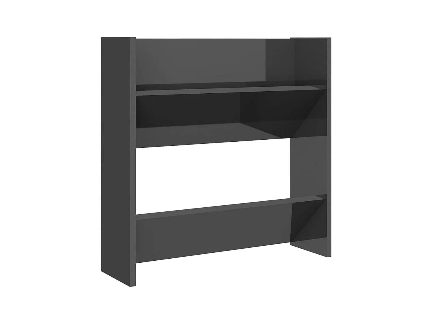 4-delige wandschoenenkast, glanzend grijs, 60x18x60 cm