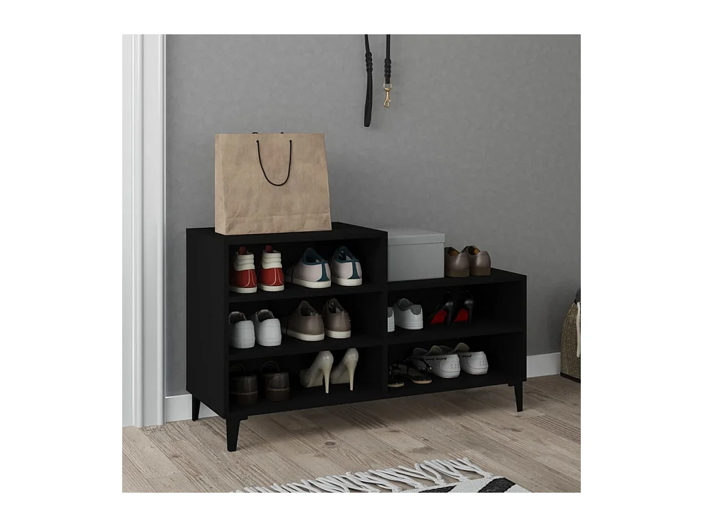 Armoire à chaussures Noir 102x36x60 cm Bois d'ingénierie