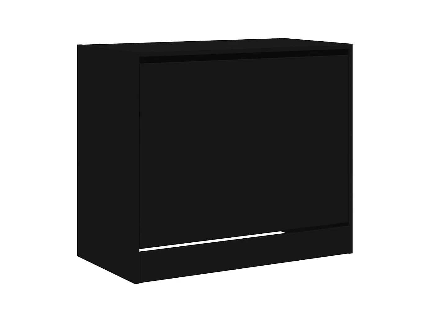 Scarpiera nera 80x42x69 cm in legno ingegnerizzato