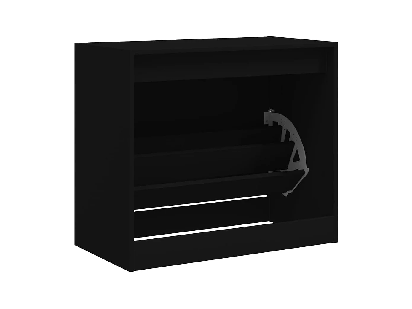 Scarpiera nera 80x42x69 cm in legno ingegnerizzato