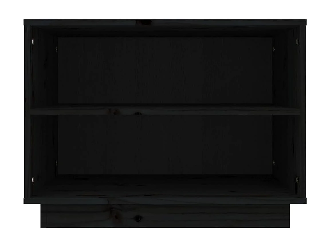 Schwarzer Schuhschrank 60x34x45 cm Massivholz Kiefer