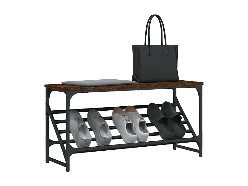 Étagère à chaussures chêne marron 90x30x45 cm bois d'ingénierie