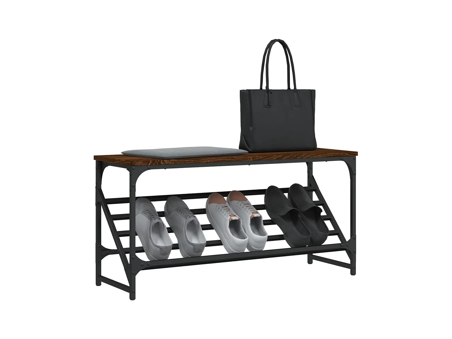 Étagère à chaussures chêne marron 90x30x45 cm bois d'ingénierie