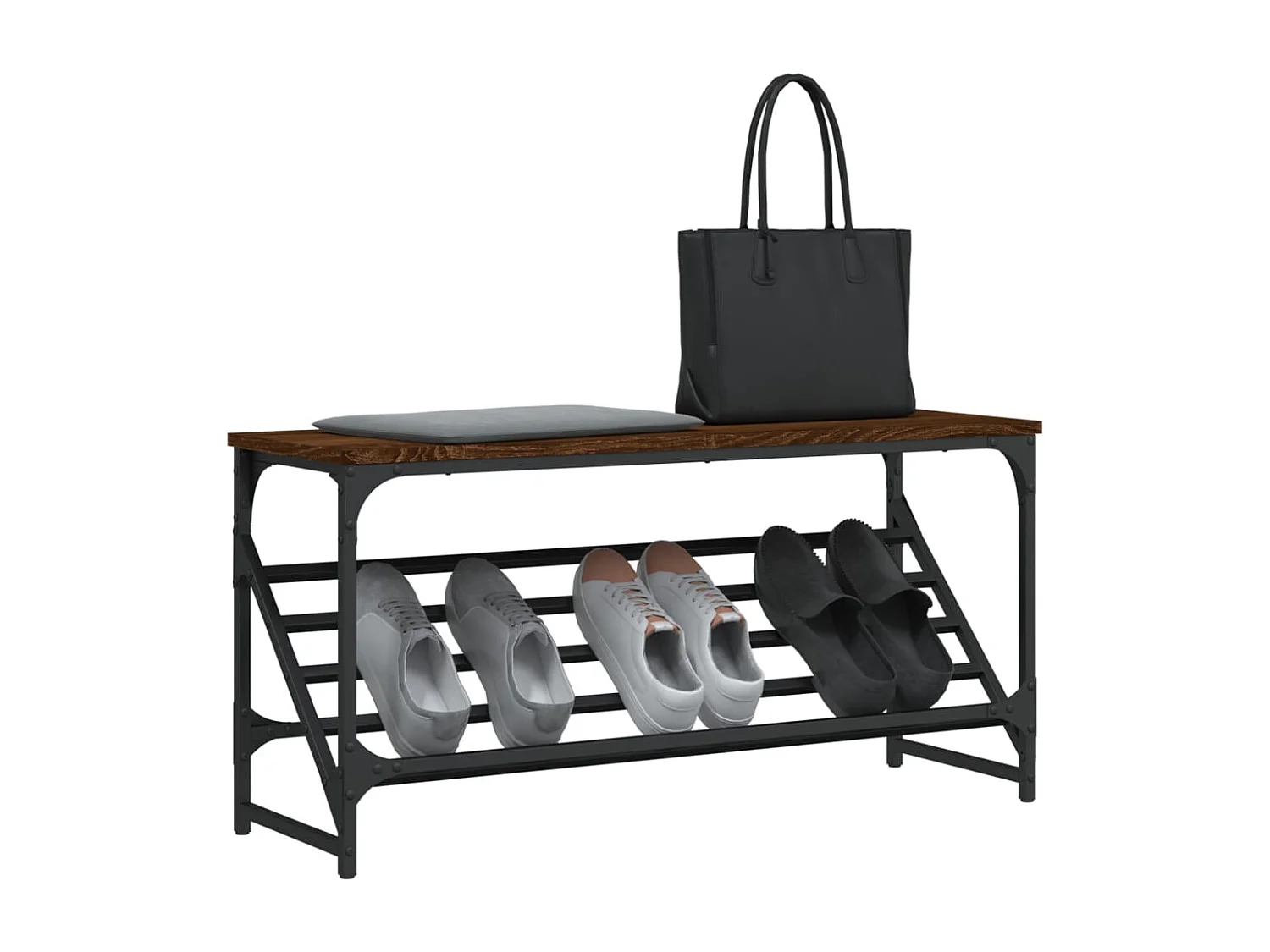 Zapatero roble marrón 90x30x45 cm madera de ingeniería