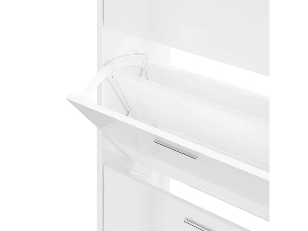 Armoire à chaussure Blanc brillant 63x24x103 cm Bois ingénierie