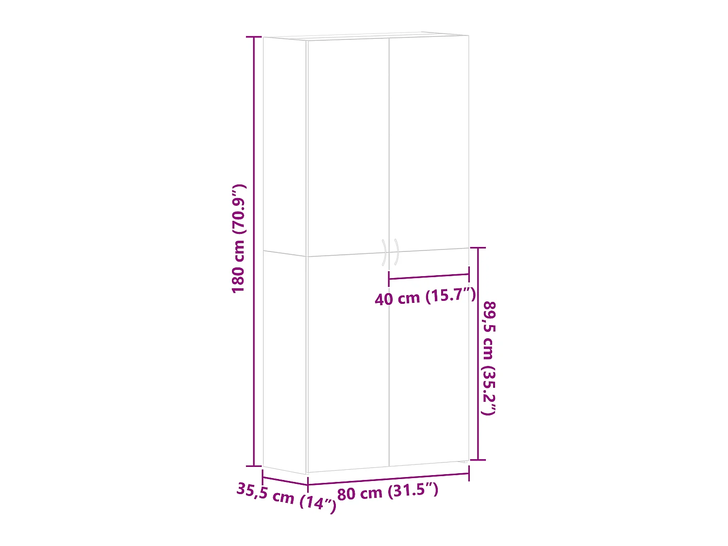 Betongrijze schoenenkast 80x35,5x180 cm bewerkt hout