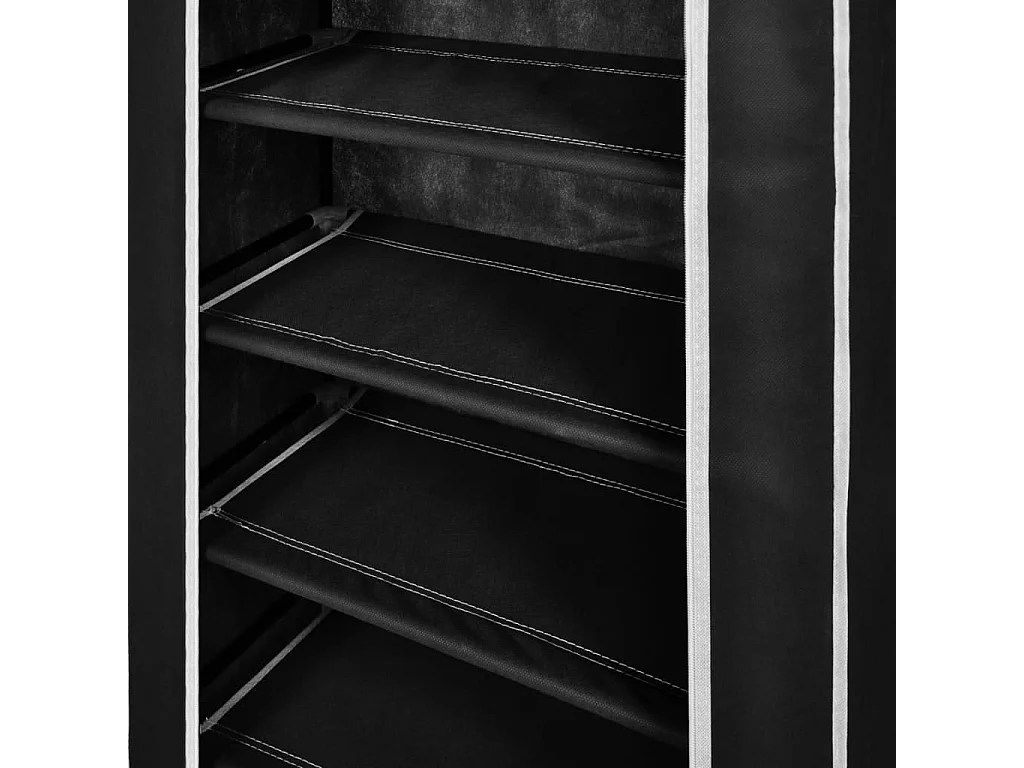 Zapatero con tapa 58 x 28 x 106 cm Tela negra