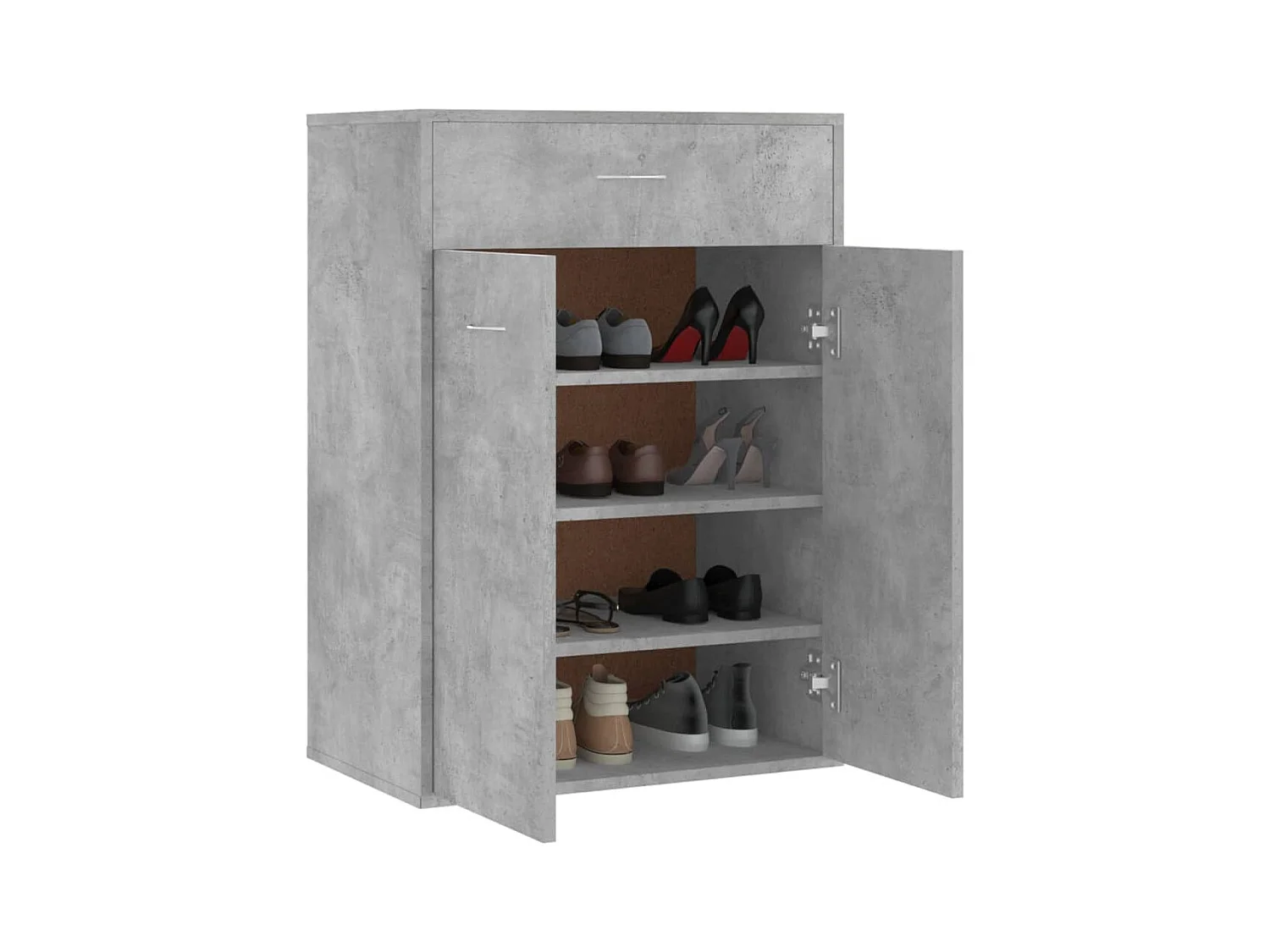 Armoire à chaussures Gris béton 60x35x84 cm Bois d'ingénierie