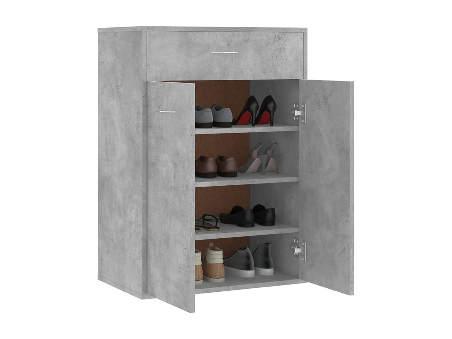 Armoire à chaussures Gris béton 60x35x84 cm Bois d'ingénierie