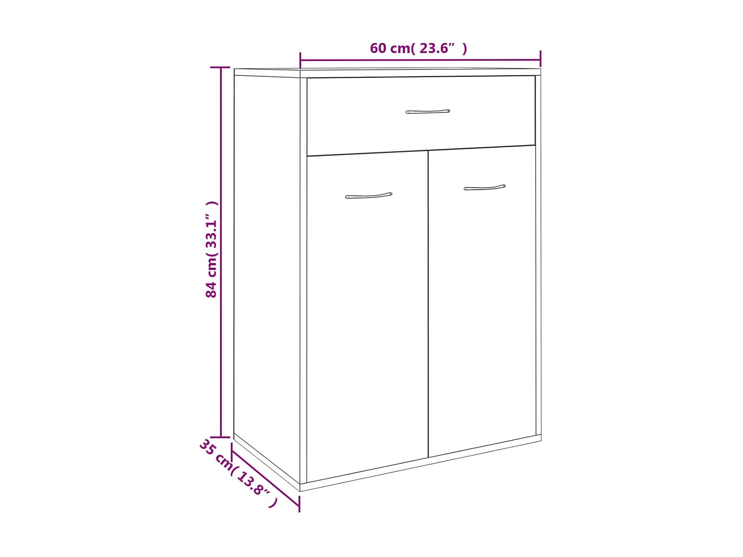 Armoire à chaussures Gris béton 60x35x84 cm Bois d'ingénierie