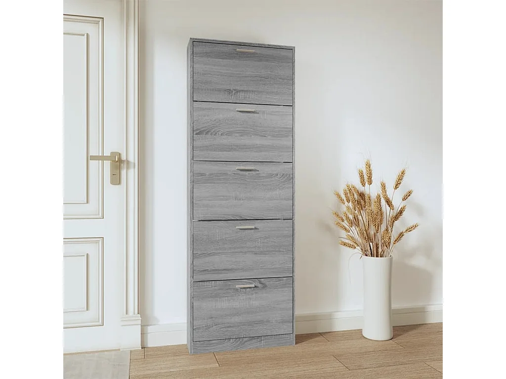 Scarpiera Sonoma grigia 59x17x169 cm in legno ingegnerizzato