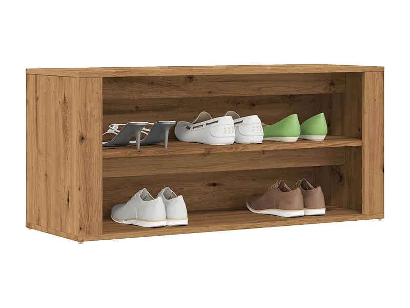 Banco zapatero roble craft 100x35x45cm madera de ingeniería