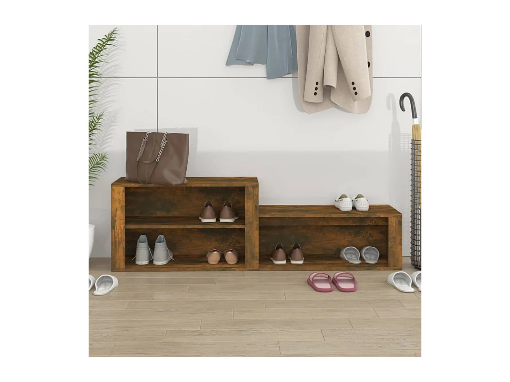 Armoire à chaussures Chêne fumé 150x35x45 cm Bois d'ingénierie