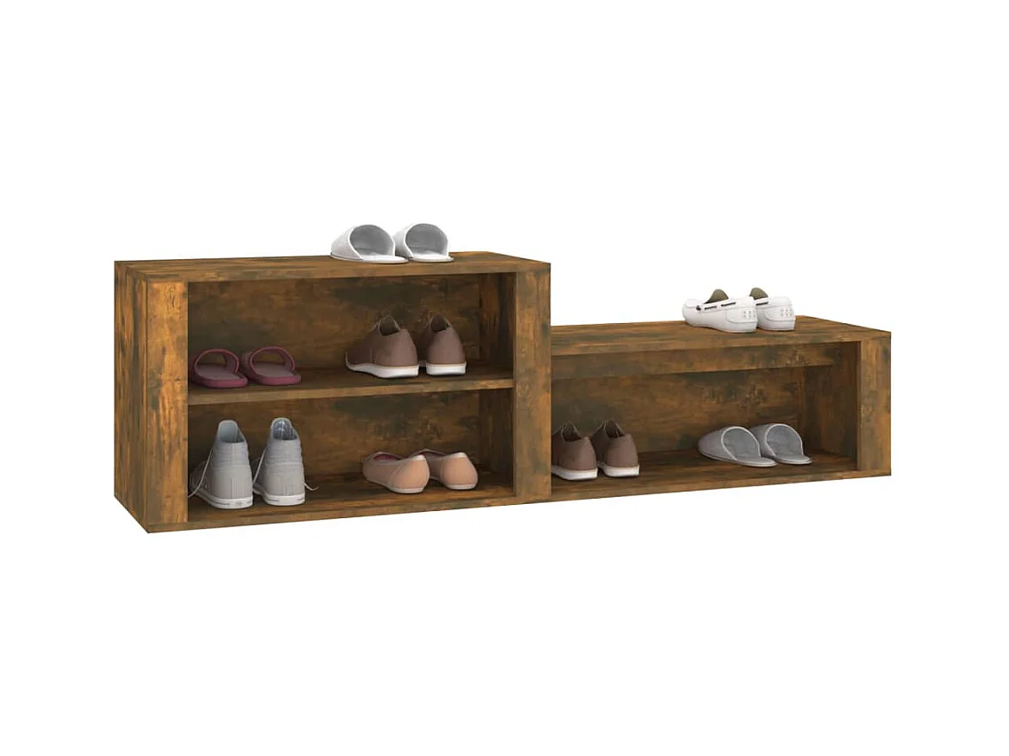 Armoire à chaussures Chêne fumé 150x35x45 cm Bois d'ingénierie