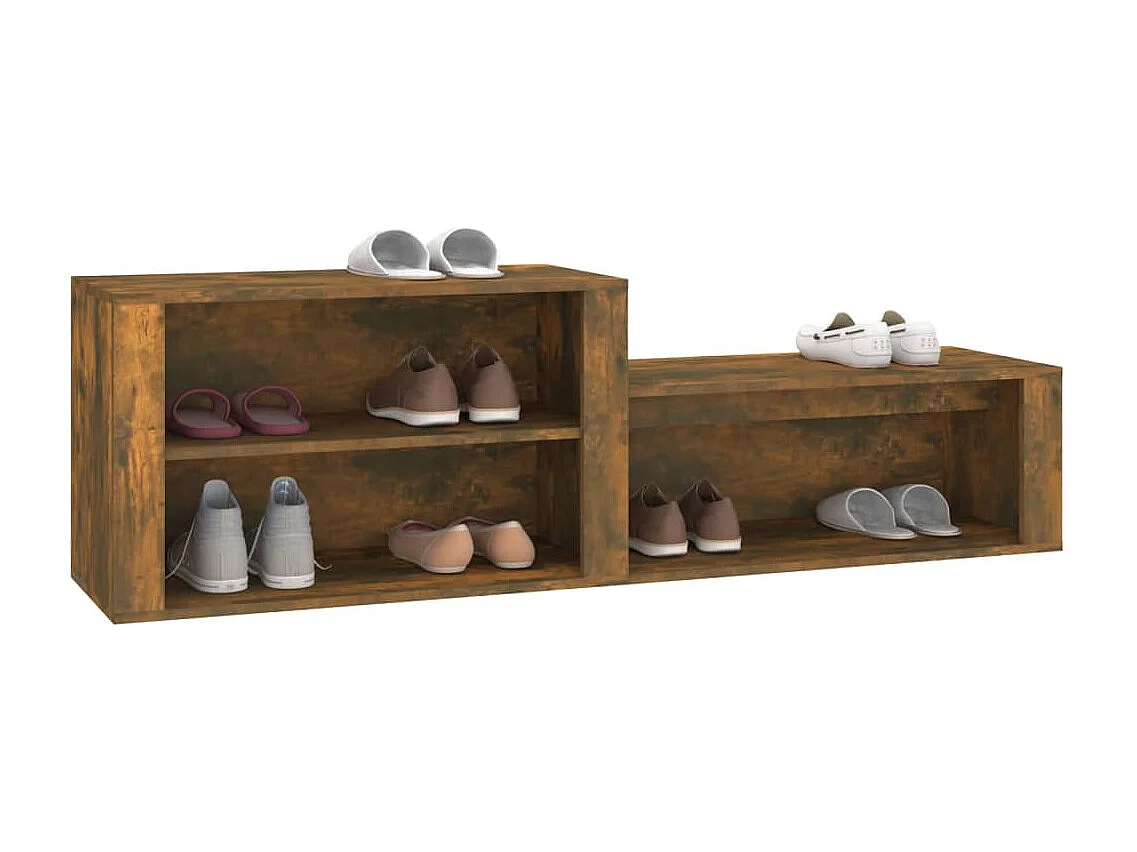 Zapatero de roble ahumado 150x35x45 cm Madera de ingeniería