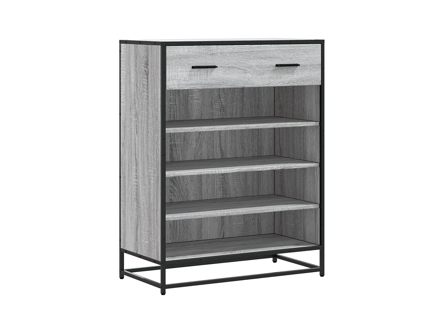 Meuble à chaussures sonoma gris bois d'ingénierie et métal