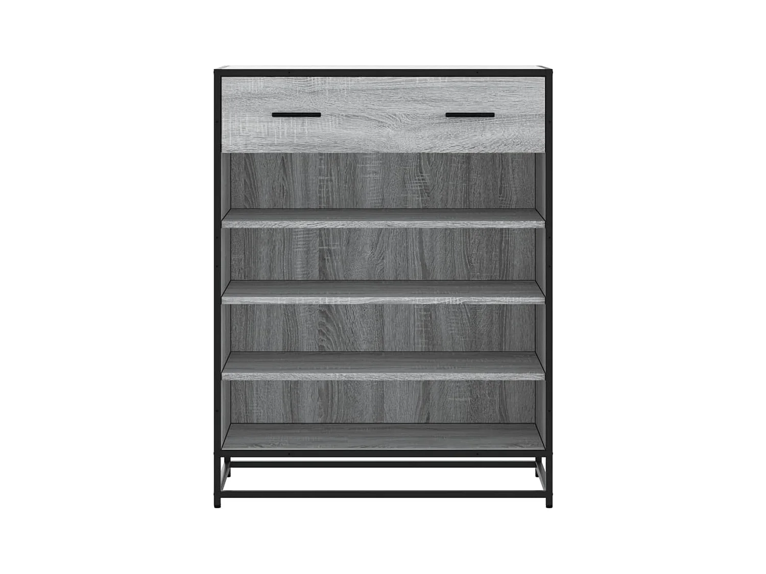 Meuble à chaussures sonoma gris bois d'ingénierie et métal