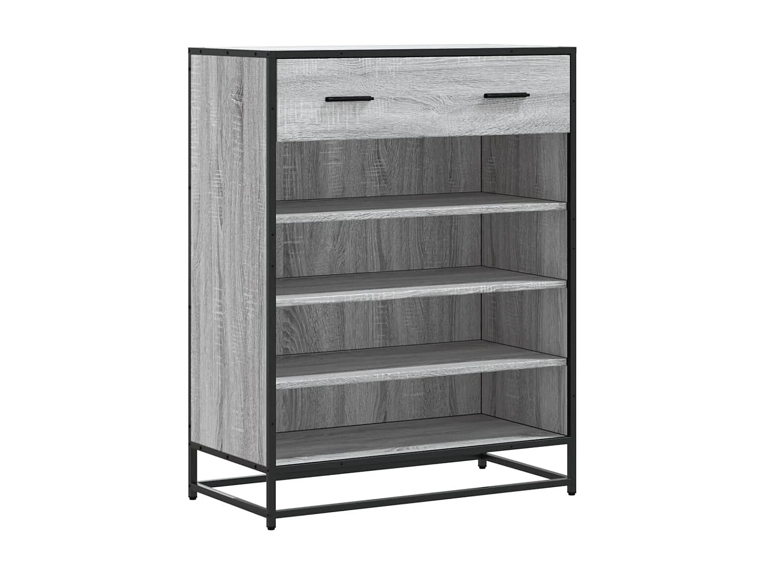 Meuble à chaussures sonoma gris bois d'ingénierie et métal