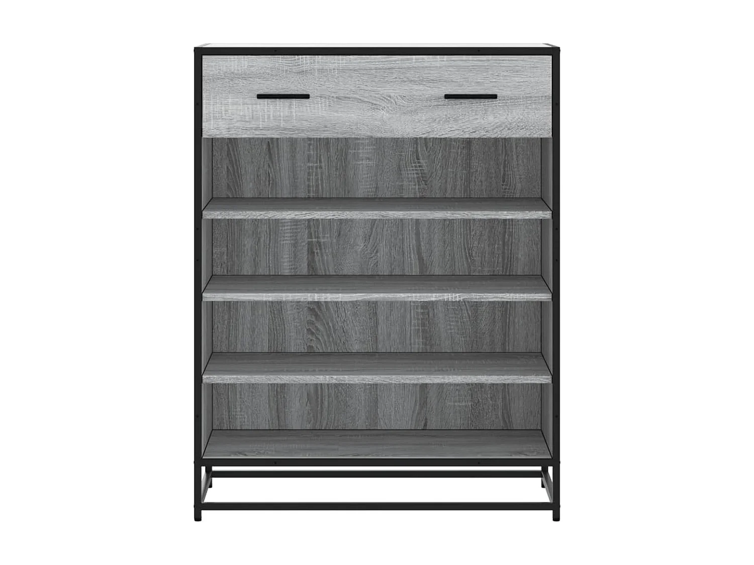 Meuble à chaussures sonoma gris bois d'ingénierie et métal