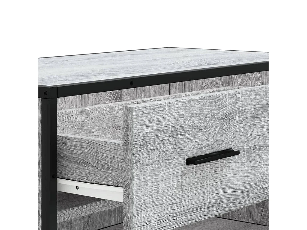 Meuble à chaussures sonoma gris bois d'ingénierie et métal