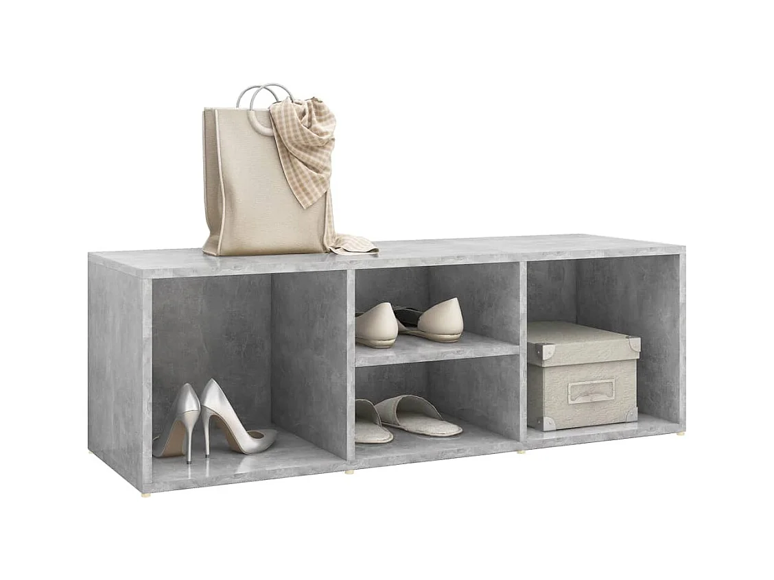Banc à chaussures Gris béton 105x35x35 cm Aggloméré