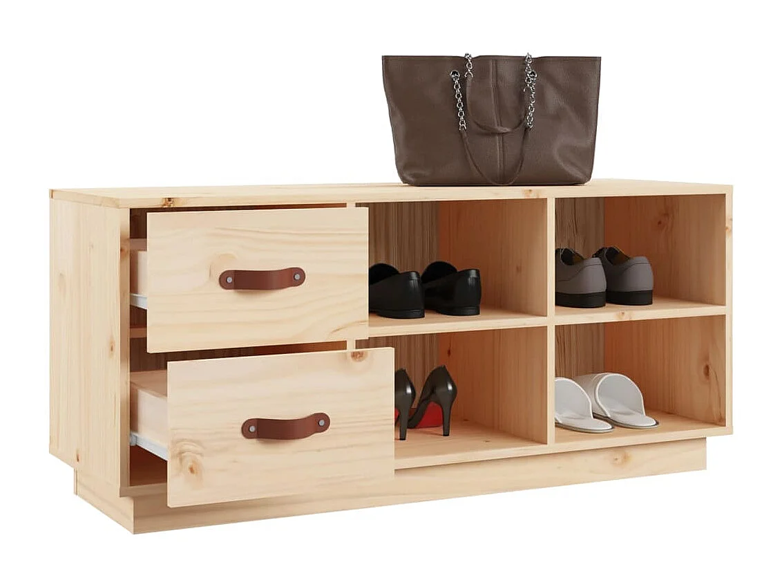 Panca portascarpe 100x34x45 cm Legno massello di pino