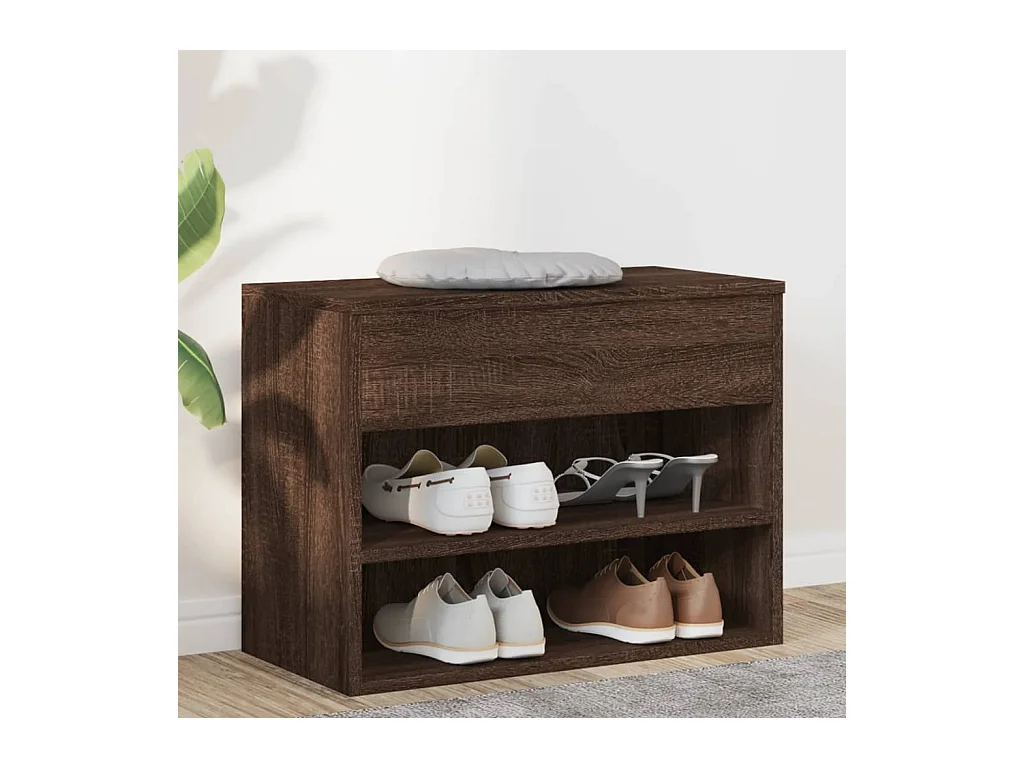 Banc à chaussures Chêne marron 60x30x45 cm Bois d'ingénierie