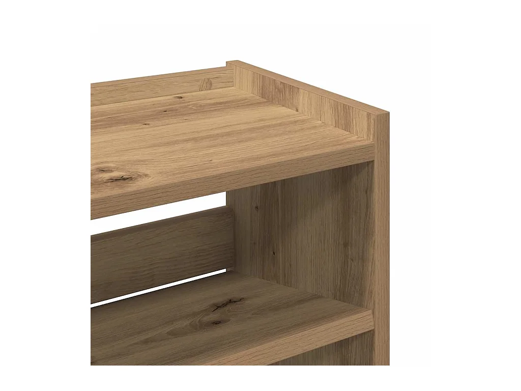 Étagère à chaussures chêne artisanal bois d'ingénierie