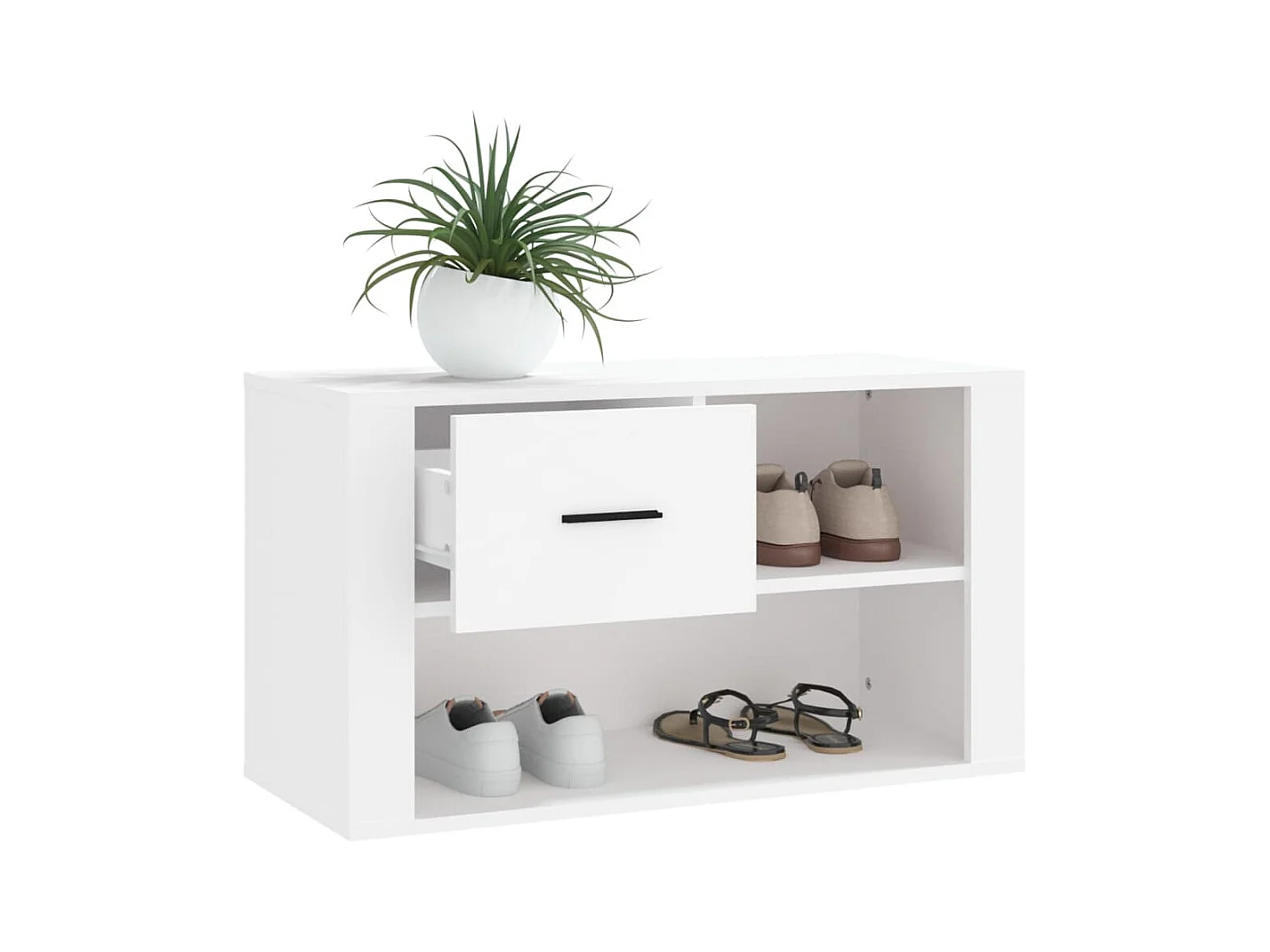 Armoire à chaussures Blanc 80x35x45 cm Bois d'ingénierie