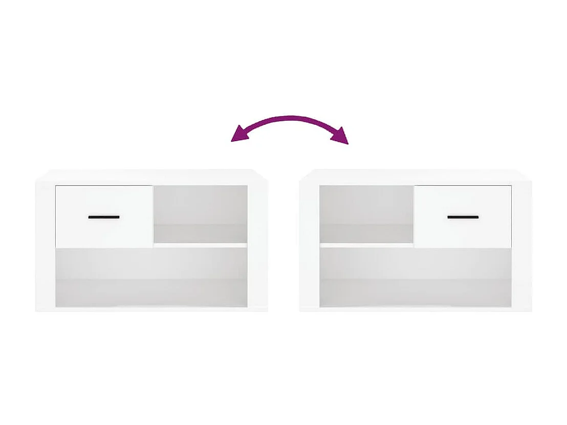 Armoire à chaussures Blanc 80x35x45 cm Bois d'ingénierie