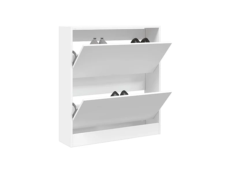 Armoire à chaussures blanc 80x21x87,5 cm bois d'ingénierie