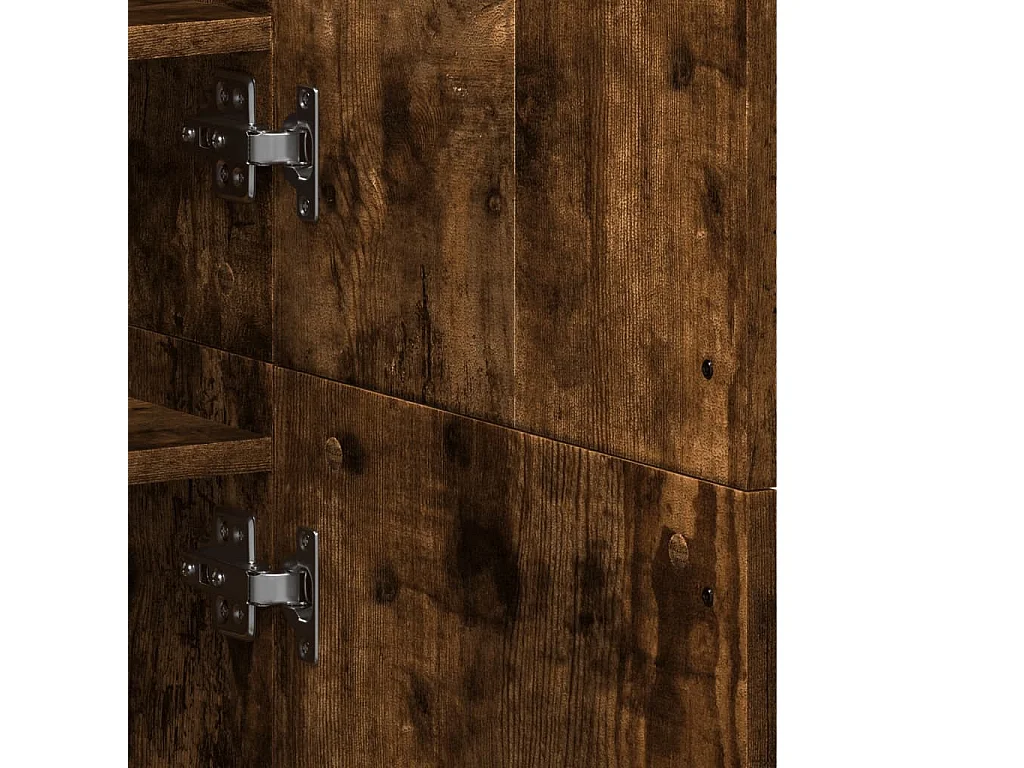 Zapatero roble ahumado 80x39x178 cm madera de ingeniería