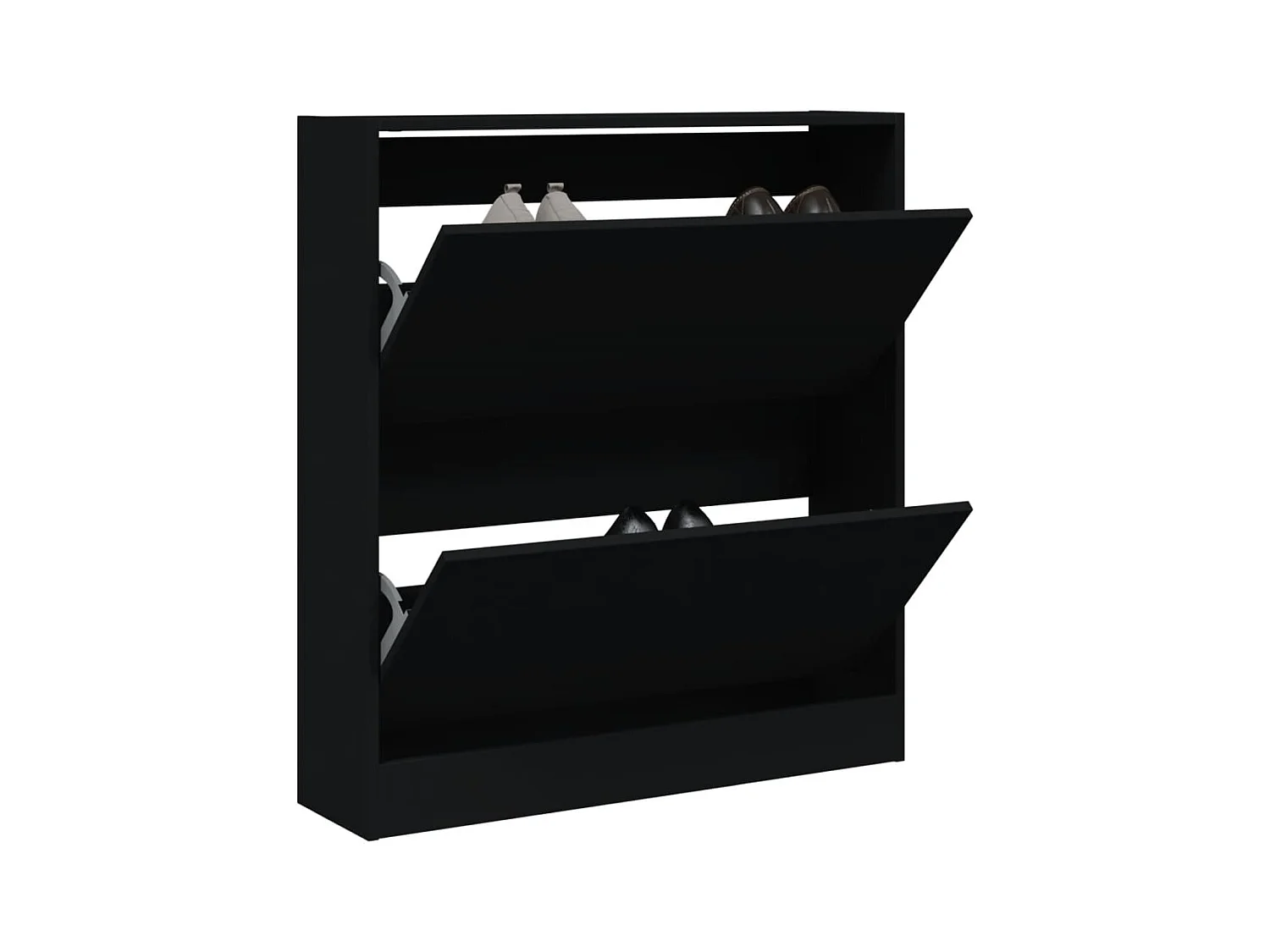 Armoire à chaussures noir 80x21x87,5 cm bois d'ingénierie