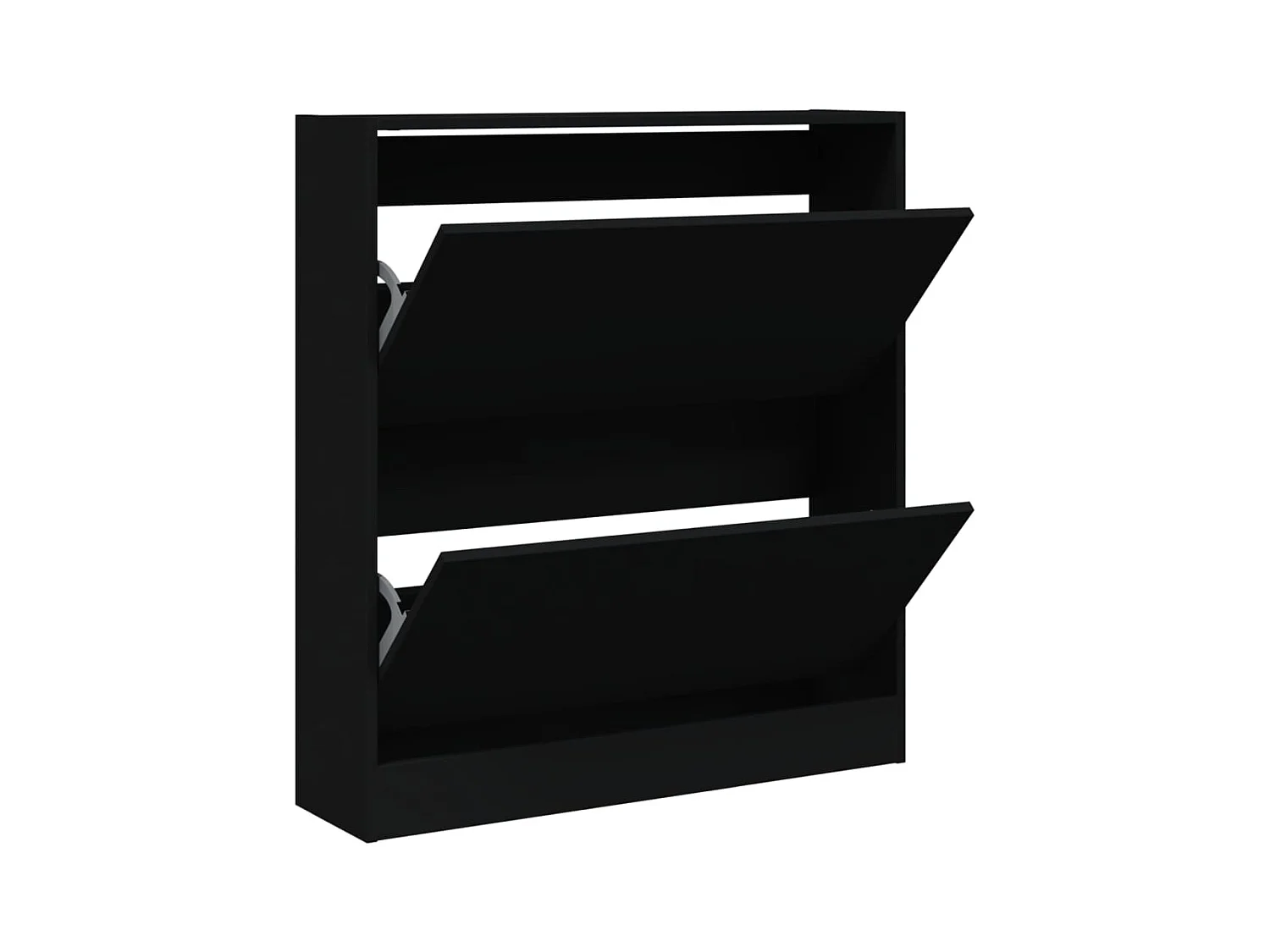 Armoire à chaussures noir 80x21x87,5 cm bois d'ingénierie