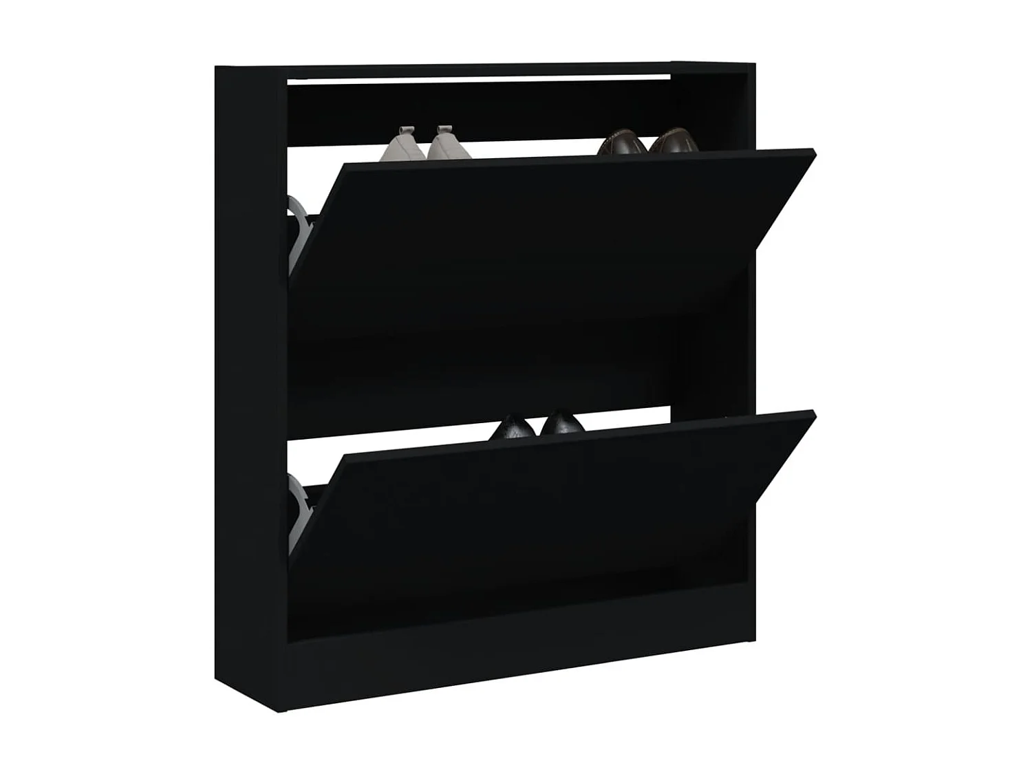 Armoire à chaussures noir 80x21x87,5 cm bois d'ingénierie