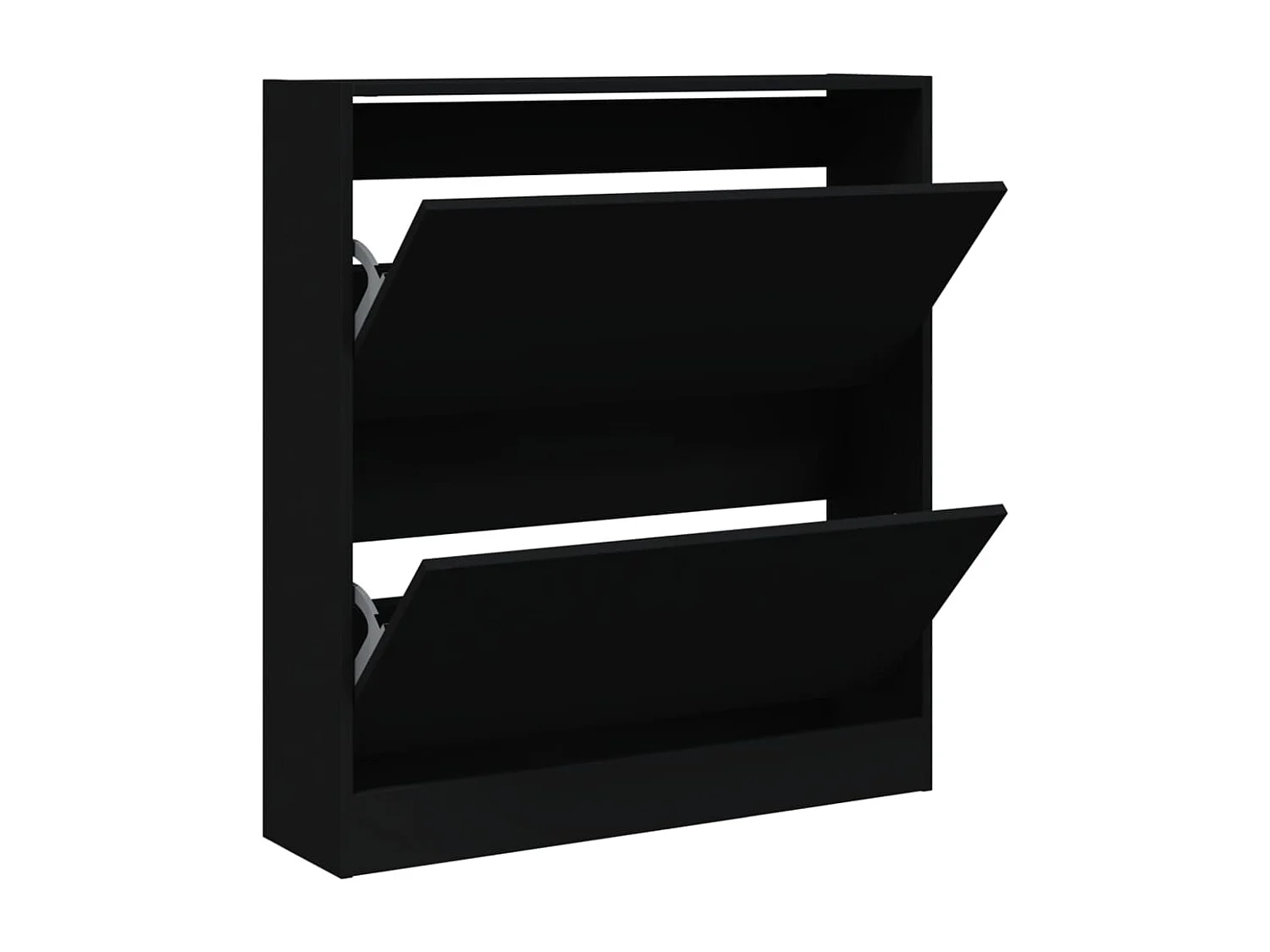 Armoire à chaussures noir 80x21x87,5 cm bois d'ingénierie