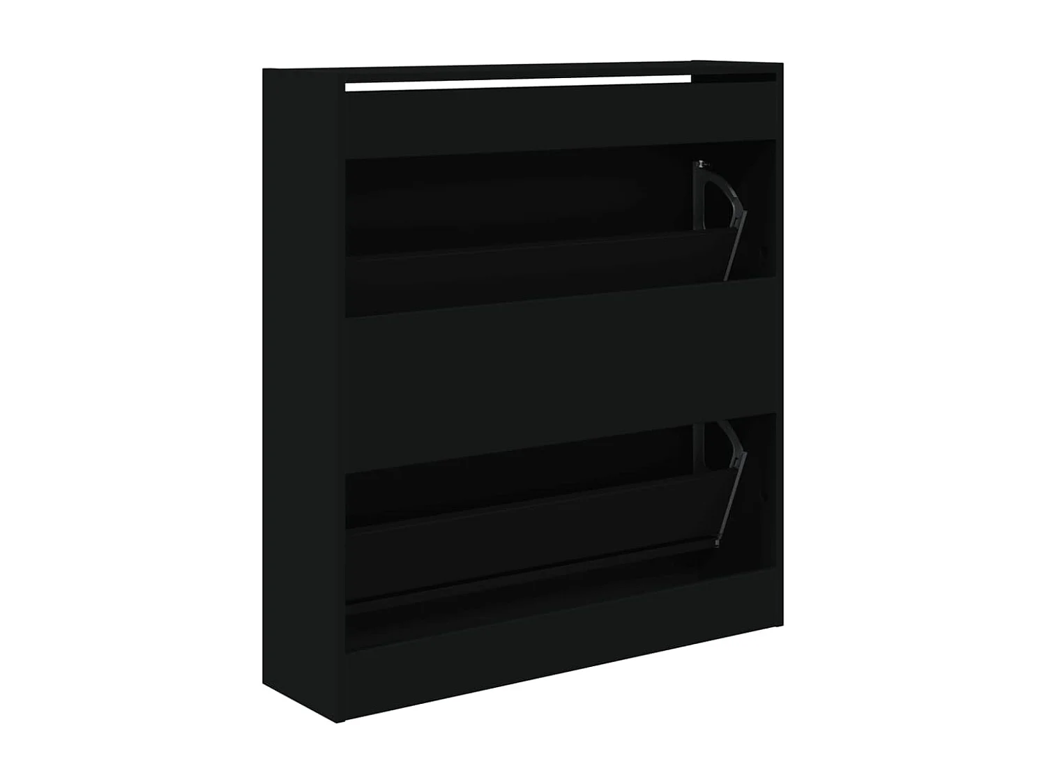 Armoire à chaussures noir 80x21x87,5 cm bois d'ingénierie