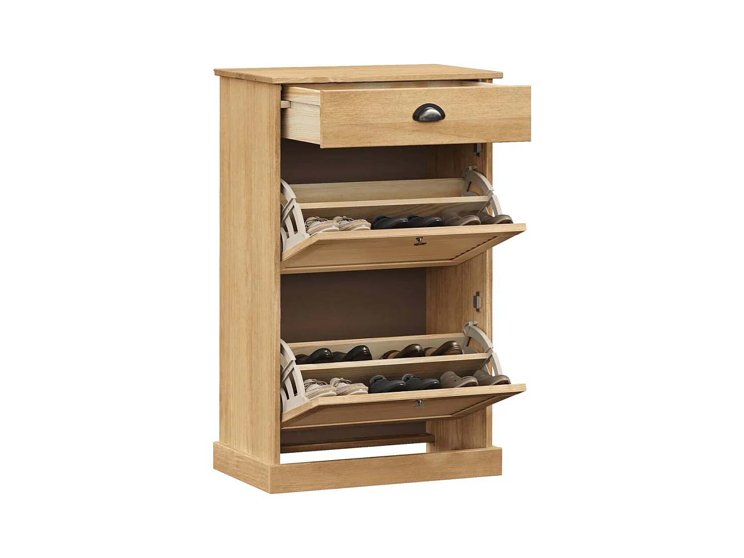 Armoire à chaussures 60x35x96 cm bois massif de pin