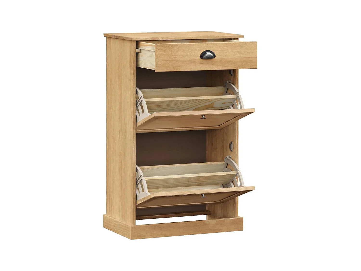 Armoire à chaussures 60x35x96 cm bois massif de pin