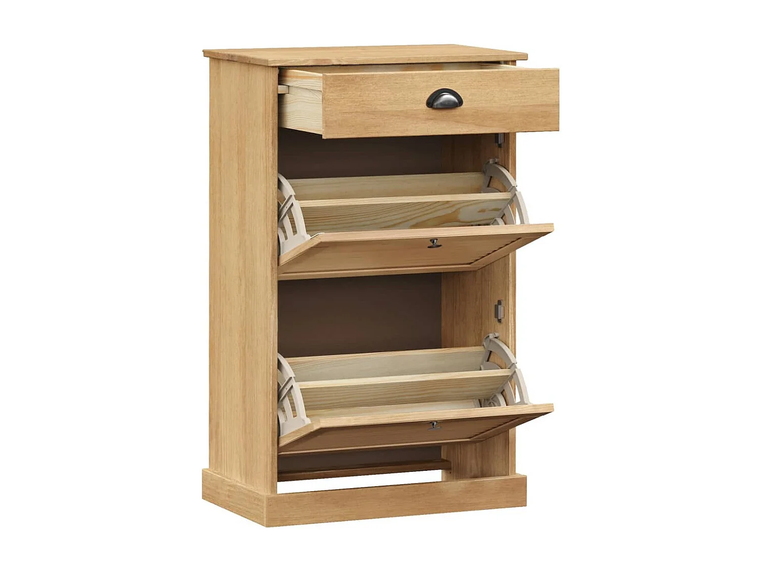 Zapatero 60x35x96 cm madera maciza de pino