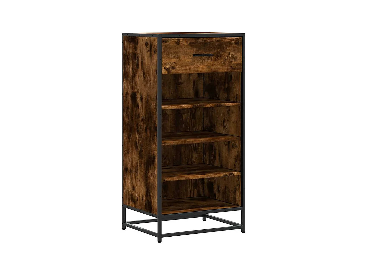 Étagère à chaussures chêne fumé 48x38x97,5 cm bois d'ingénierie